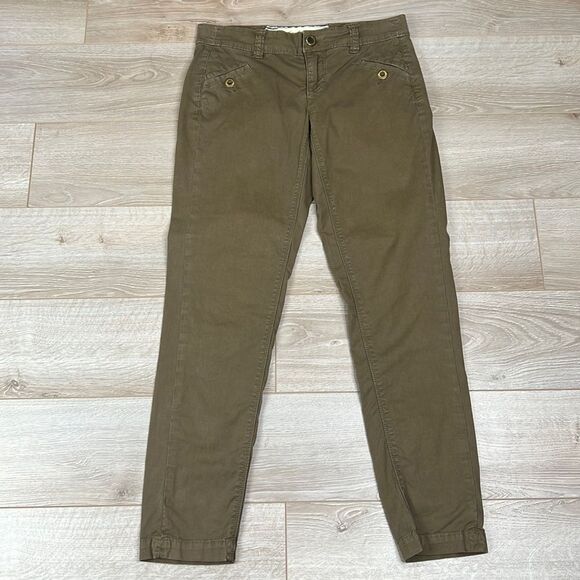 Daughters of the Liberation Anthropologie Brown Skinny Trouser Pants Size 2 - Picture 2 of 12